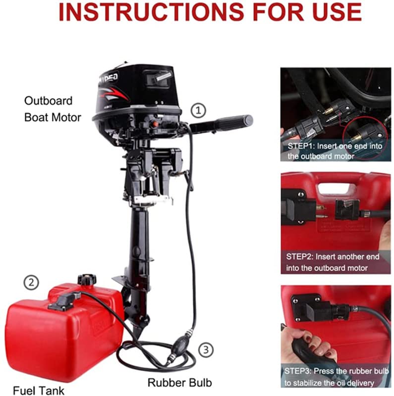 Boat Fuel Tank, 12L 3 Gallon Gas Can Marine Outboard Motor Boat