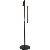 Gator Frameworks Microphone Stand with 10" Weighted Base and Deluxe Soft Grip Squeeze Height Adjustment, (GFW-MIC-1001)