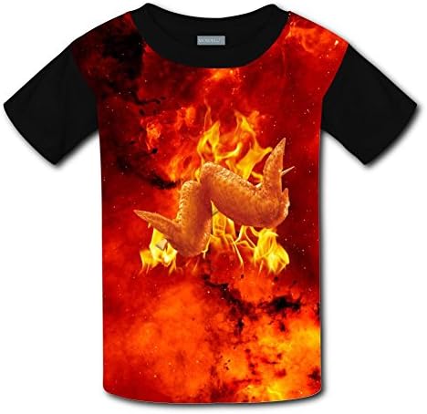 Elcacf Kids/Youth Spicy Chicken Wings T-Shirts Short Sleeve Children Tees