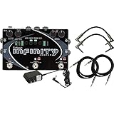 Pigtronix Infinity Looper Dual-stereo Looper Pedal with Analog Limiter and Multiple Looping Modes with ac power adapter 2 Instrument cable and 2 Path cables for guitars