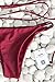 Cupshe Fashion Women's Solid Color Back Crosscriss Padding Bikini Set, Burgundy