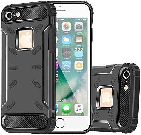 iPhone 7 Plus Case, ANIYOH Hybrid Shockproof Rugged Armor Case Aluminium Metal Shell + Soft Silicone Anti-knock Phone Cover For iPhone 7Plus 5.5 inch [High Impact Resistant] (Black)