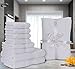 Utopia Towels 8 Piece Premium Towel Set, 2 Bath, 2 Hand, and 4 Washcloths, 100% Ring Spun Cotton, Highly Absorbent Towels for Bathroom, Sports, and Hotel, White