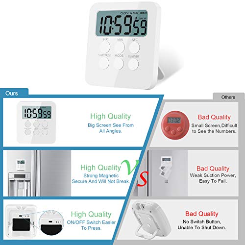 Kissarex Digital Kitchen Countdown Timer Teachers Classroom Counter Large LCD Loud