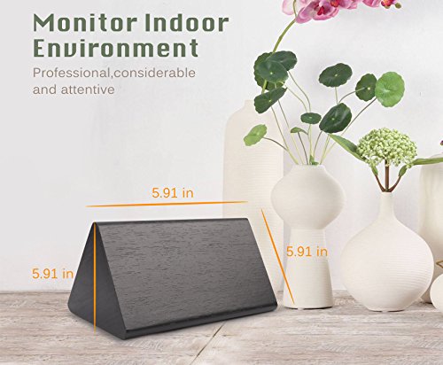 Digital Alarm Clock, Adjustable Brightness Voice Control Desk Wooden Alarm Clock, Large Display Time Temperature USB/Battery Powered for Home, Office, Kids