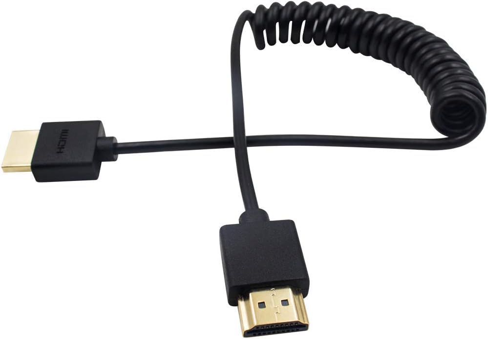 Duttek HDMI to HDMI Coiled Cable,Extreme Thin HDMI Male to Male Extender Coiled Cable for 3D and 4K Ultra HD TV Stick HDMI 2.0 Cord Extension Converter(HDMI Extender) (1.2M/4FT) - Image 4