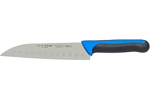 Sof-Tek, 7" Santoku Knife, Soft Grip Handle,Silver/Black/Blue