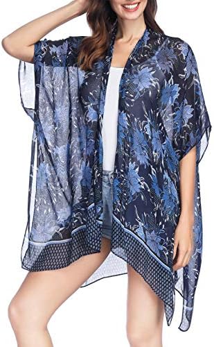Spicy Sandia Swimsuit Cover ups for Women Open-Front Kimono Cardigan with Vintage Print