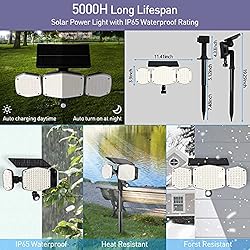 Solar Lights Outdoor, HAARAY 208 LEDs Solar Flood