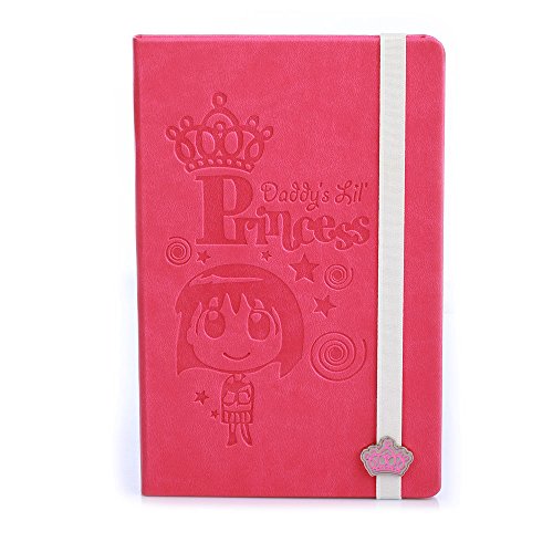 Doodle The Joy Of Writing Princess Kiddie Pink Diary Notebook, PU Leather, Hard Cover,Ruled, 80 GSM, 200 Perforated Pages, A5 (8.5