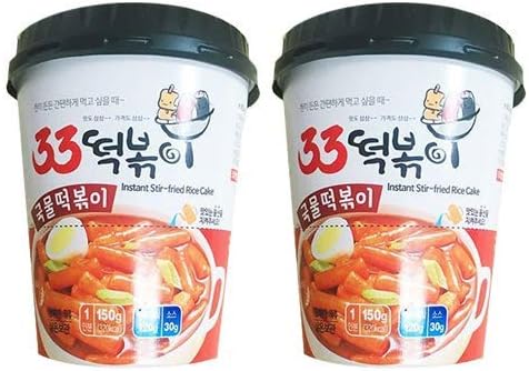 [Sandol Food] 33 Tteokbokki 150g, Instant stir-fried Cup Tteokbboki(2 pack set) Instant Korean stir-fried rice cake