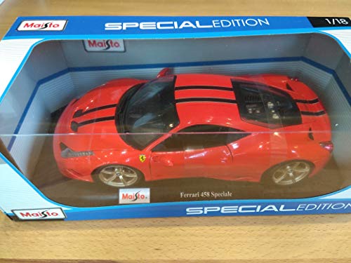 MAISTO 1:18 Window Box DIECAST Ferrari 458 Special RED Color