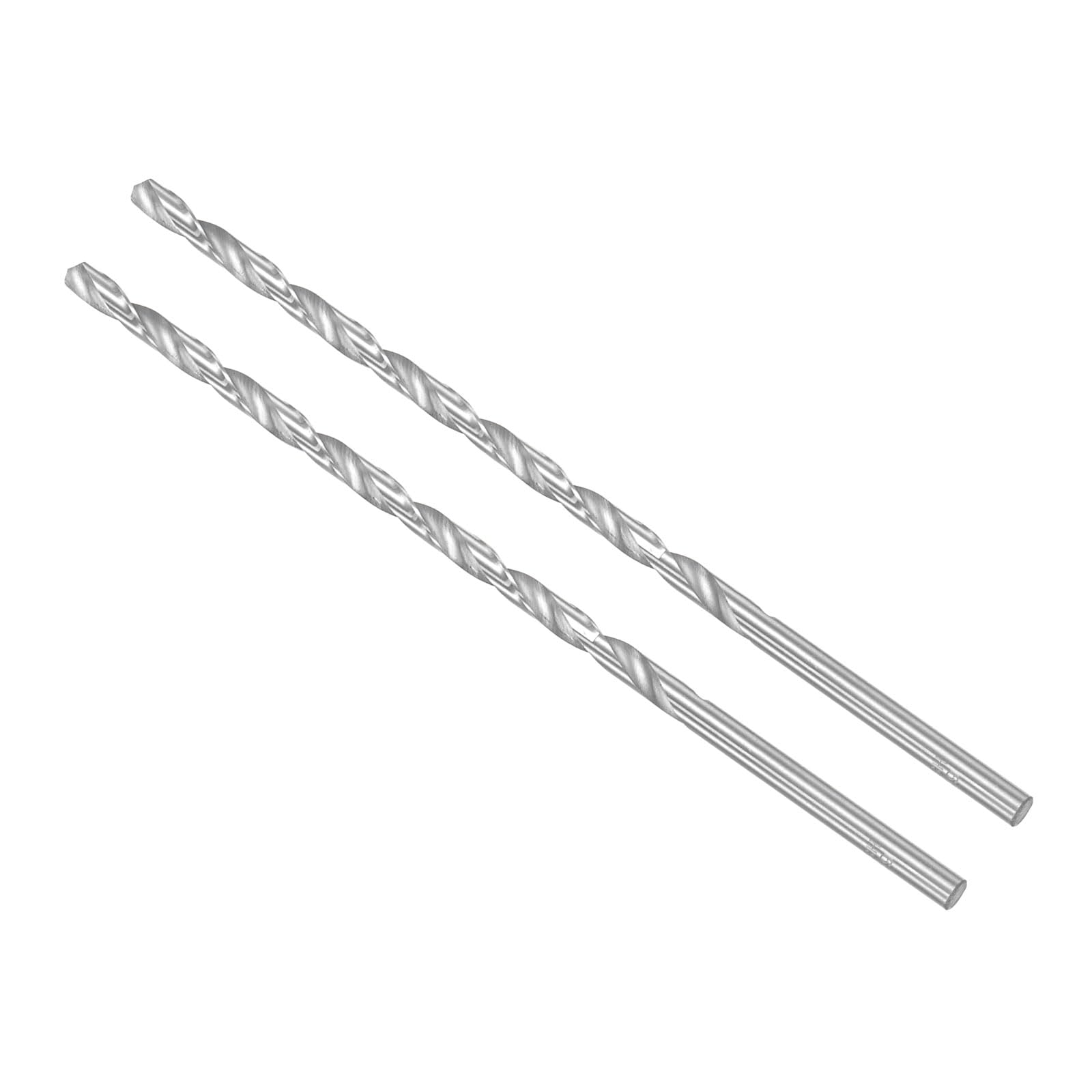 CoCud Extra Long High Speed Steel Twist Drill Bits, 6.2mm Diameter 200mm Length, Straight Twist Jobber Drill Bit - (Applications: for Metal Woodwork Plastic Aluminum), 2-Pieces