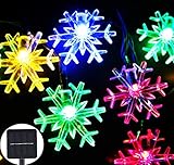 Inngree Solar Christmas String Lights 20 ft 30 LED 8 Modes Solar Snowflake Outdoor Waterproof Powered Fairy String Lights For Home Garden Parties Patio Yard Christmas Tree Decorations (1Pack,Multicolo