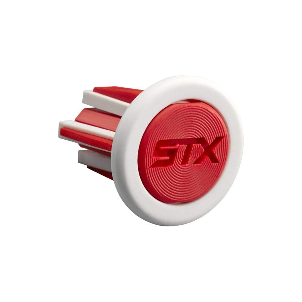 STXLacrosse Elite Handle End Cap, 2-Pack - White/Red