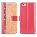 iPhone 6 Case, iPhone 6S case, iPhone 6 / 6S Wallet Case, Cellularvilla Shiny Diamond Bling [Credit Card Holder Slot] Protective Pu Leather Wallet Case for Apple iPhone 6 / 6S 4.7 inch - Peach Pink