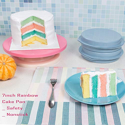 image for Webake Multi Layer Cake Pans, 7 Inch Round Cake Pan Set, Silicone Cake