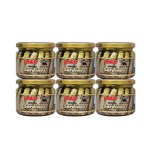 MW Polar Smoked Brisling Sardines in Olive Oil in 9.5oz. Jar (Pack of 6