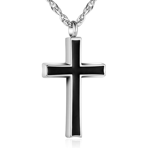 Cross Cylinder Cremation Jewelry - Ash Necklace - Cherished Emblems Cross Cylinder Cremation Jewelry - Ash Necklace - Cherished Emblems