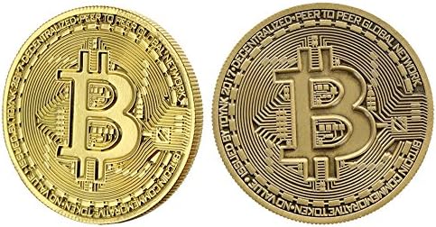 Bitcoin Gold and Bronze Plated Commemorative Collector's Coin Set of 2