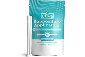 Szio+ Utiva Suppository Applicator for Women - Disposable Vaginal Suppository Applicators - Hygienic Individually Wrapped - Feminine Treatment, 15 Disposable Vaginal Inserts