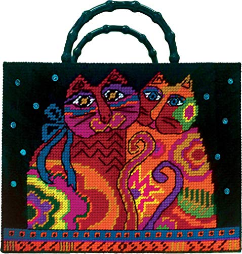 Design Works Laurel Burch Plastic Canvas Kit 13.5" x 10.5" ~ CAT Tote Bag