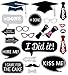 Glitter Graduation Photo Booth Props - 24Ct Party Supplies Decorations - Mortarboards Diplomas Ornaments