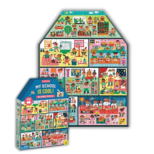 Mudpuppy My School is Cool 100 Piece Puzzle House-Shaped Puzzle