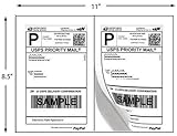 200 Half Sheet Shipping Labels for Laser/InkJet 5-1/2