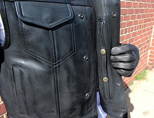 First Manufacturing Platinum Series Men's Hot Shot Leather Vest (Black, X-Large)