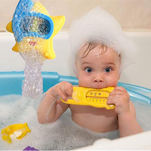 Baby Bath Toys Bubble Machine Bathtub Toys Starfish Bubble Maker for Toddler Kids 6-12 Months 1 2 3 4 5 6 Years Old Boys Girls Make Happy Bubble Bath Time Gift Choice