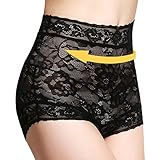Eve's Temptation Aubree High Waist Panties Premium Soft Stretch Lace Comfortable Sexy Underwear for Women,Large,Black Floral