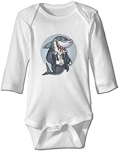 Mr.Mako Shark In New Jersey Long Sleeve Baby Onesies Boys Girls Baby Bodysuits Newborn 18 Months