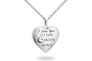 PHOCKSIN Heart Locket Necklace for Girls Silver Lockets for Women Photo Locket that Holds Pictures Birthday Presents Mothers Day Gifts for Women Girls