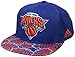 NBA New York Knicks Men's Tail Sweep Flat Brim Snapback Hat, Blue, One Size