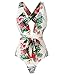 Begonia.K Women's Tropical Print Deep V-Neck Criss Cross Floral One Piece Swimsuit