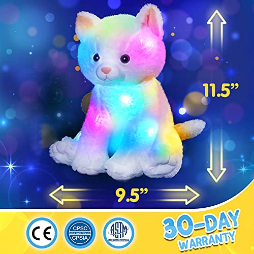 Houwsbaby LED Musical Stuffed Animal Kitty Floppy Singing Light Up Cat