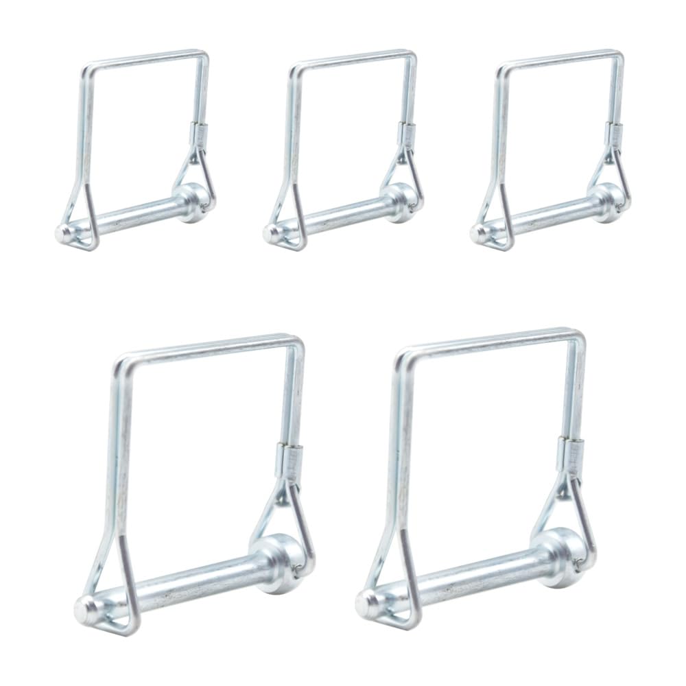 CEEYSEE 5Pcs Shaft Locking Pin 6mm Trailers Lock Hitch Lock Pin Zinc Plated Carbon Steel Round Loop Safety Wire Lock Pin Length 50mm for Farm Trailers Trolley Wagons Lawn Garden Towing(FX/6x50mm)