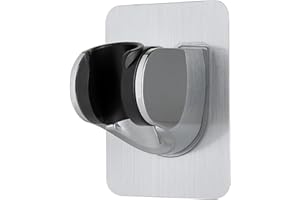 DOGXIONG Strong Adhesive Chrome Shower Head Holder Adjustable Shower Wand Holder,Handheld Shower Head Wall Mount Bracket ,Bidet Sprayer Bracket Universal for Bathroom