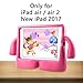 Lioeo iPad Pro 9.7 Case Kids iPad Air Case Kids iPad Air 2 Case Cartoon LightWeight Shockproof Durable Protection Cases EVA Foam Protective Cases and Covers for Apple iPad 5 6 New iPad 2017 (Hot Pink)