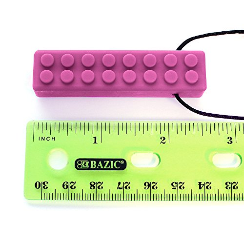 ARK's Brick Stick Textured Chew Necklace Made in The USA (Soft, for MILD Chewing ONLY, Please Read Description for More Options) - Magenta - Thumbnail 2