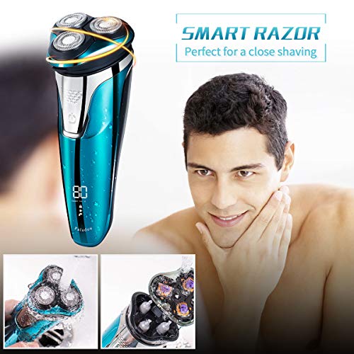 Paladou Electric Rotary Razor Shavers for Men, Portable USB Rechargeable Beard Trimmer with Travel Case Kit, Wireless Wet Dry Facial Mustache Cordless Waterproof Best Gift Set - Thumbnail 4