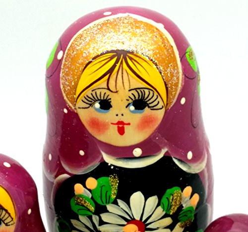 Russian Nesting Doll Matryoshka Hand Painted Nesting Doll set of 5 / Traditional 4 inch Tall
