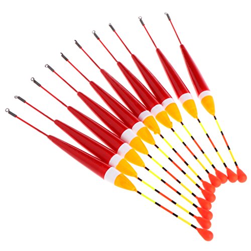 Forgun 10pcs Carp Fishing Floats Set Buoy Bobber Stick For Fish Tackle Vertical 9# 0.8g
