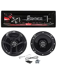 Paquete: JVC KD R370 Reproductor de CD   reproductor de CD estéreo para el automóvil en el tablero de instrumentos con entradas auxiliares dobles + par de JVC CS J620 Altavoces coaxiales de autos bidireccionales de 6.5 "y 2 vías con un total de 600 v
