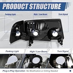 [Halogen Model] 4Pcs Factory Style Headlight Lamps