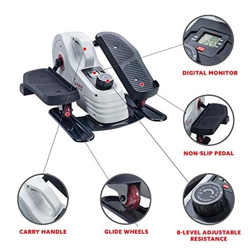 Sunny Health & Fitness Fully Assembled Magnetic Under Desk Elliptical Peddler Exerciser - Image 4
