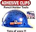 Hard Hat Pencil Holder Adhesive Clip Tool with tons of uses 3 PACK BLACK3
