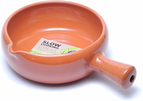 Amazon Co Jp Graupera スペイン製 カスエラ 深型 片手鍋 アヒージョ用 直火 オーブン 耐熱 陶器 土鍋 cm ホーム キッチン