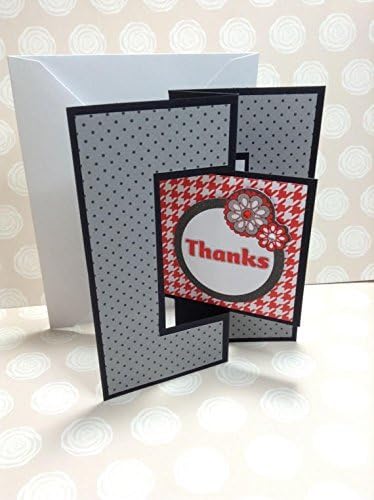 Black and Gray Dot Swing Thank You Card